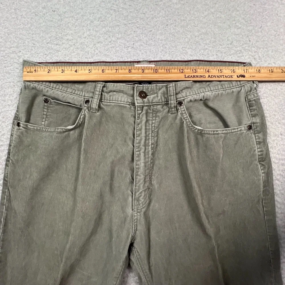 J Crew Vintage Cord Pants Mens 36x32 Straight Leg Corduroy Green Y2K Baggy Retro